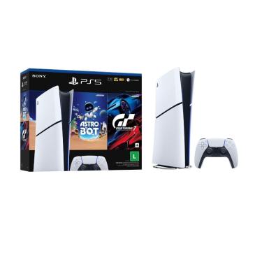 Imagem de Console PlayStation PS5 Slim Disk Astro Bot e Gran Turismo 7 1TB - Branco