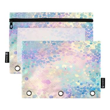 Imagem de Wassud Pastas de fichário com 3 furos, pastas de bolso, círculo, abstrato, fichário, organizador, pasta de arquivos para escritório em casa, pacote com 2