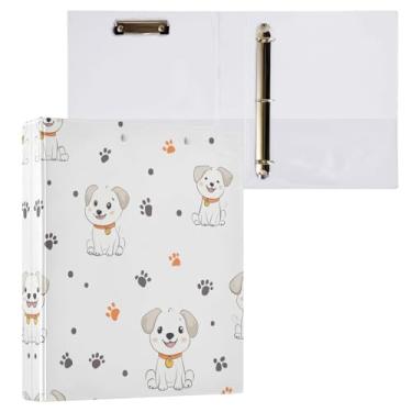 Imagem de STAYTOP Organizador de fichário redondo de cachorro fofo, 3 fichários com prancheta (tamanho carta A4) para material de escritório escolar