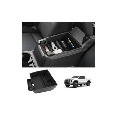 Imagem de LUWU Organizador de console central para Chevrolet Colorado e GMC Canyon 2023 2024 2025 2026, acessórios para console de apoio de braço, caixa de armazenamento, bandeja organizadora de luvas, material
