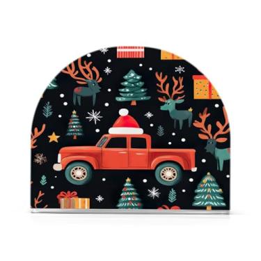 Imagem de Qilmy Porta-guardanapos de caminhão vermelho de Natal para mesas - Porta-guardanapos para cozinha, porta-guardanapos de mesa, porta-guardanapos de coquetel, porta-guardanapos de papel118