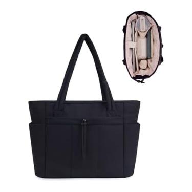 Imagem de Geelyda Bolsa feminina leve e fofa, com compartimentos, bolsa de ombro acolchoada para viagem, trabalho, academia