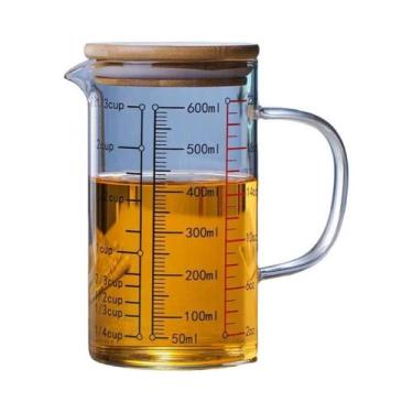Imagem de Copos Medidores De Vidro Borossilicato Transparente Com Alça E Bico Em