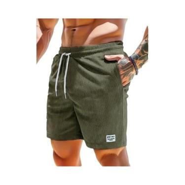Imagem de Verão masculino veludo shorts casual leve solto ajuste praia board sho