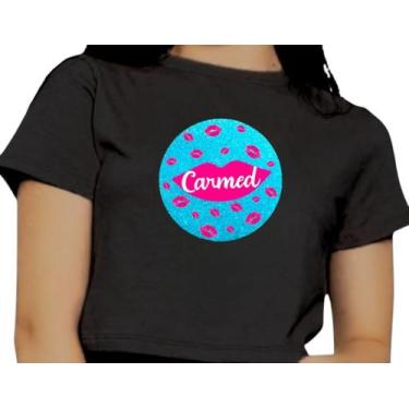 Imagem de Cropped Top Blusinha Camisa Infantil Estampa Divertido Carmed Algodão,