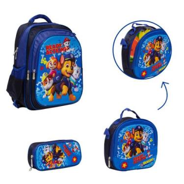 Imagem de Kit Mochila Infantil Patrulha Canina Menino Envio 24 Hrs - Toys 2U