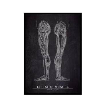 Imagem de Arte de anatomia humana, pintura em tela médica, vintage, esqueleto muscular, educação, pôster, impressão de imagem de parede, decoração de clínica hospitalar (SKU10,8x30,5 cm = (20 x 30 cm), moldura