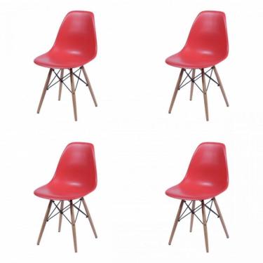 Imagem de Kit 4 Cadeiras Polipropileno Eames Dkr Vermelho