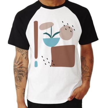 Imagem de Camiseta Raglan Vaso de Planta Minimalista Abstrato - Foca na Moda, Br