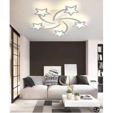 Imagem de Luminárias de teto LED modernas para quartos, lustre de teto preto com intensidade regulável e controle remoto, luminárias de embutir brancas, próximas ao teto, para estudos e escritórios (b