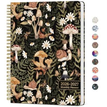 Imagem de Agenda mensal 2026-2027, calendário estético de 2 anos, 24 meses de janeiro de 2026 a dezembro de 2027, agenda mensal de 26 a 27, perfeita para escola, escritório, casa, 17,8 x 25,4 cm - cogumelo