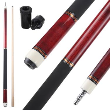 Imagem de Teekerwang Taco de sinuca 147.3 cm 19 567.0 g 2 peças com ponta de 12,5 mm, taco de bilhar canadense Maple Pro, para adultos/iniciantes/jogadores profissionais. (Vermelho-02)