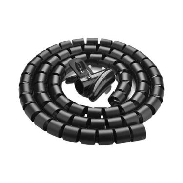 Imagem de Protetor De Cabo Flexível Preto Organizador De Gestão De Fios Tubo De 