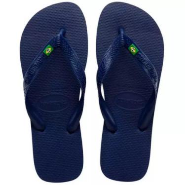 Imagem de Chinelo Masculino 7000032 Logo Brasil Havainas - Azul - Havaianas, 41