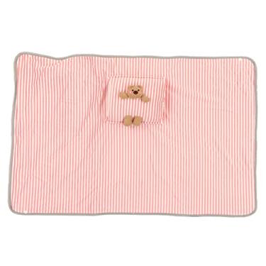 Imagem de Cuofyunl cobertor elétrico usb 5v portátil lavável aquecimento termostático material de poliéster bonito cobertor de aquecimento para casa (Urso Listrado Rosa)