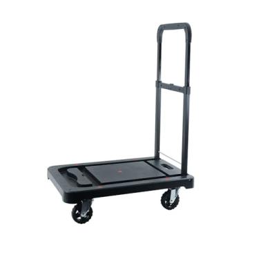 Imagem de Carrinho de mesa dobrável - Caminhão portátil push-pull para compras, carrinho de mão de reboque trans, solução de carregamento e armazenamento resistente (preto)