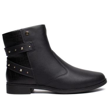 Imagem de Bota Feminina Campesí Cano Curto Napa Preto, Preto, 38