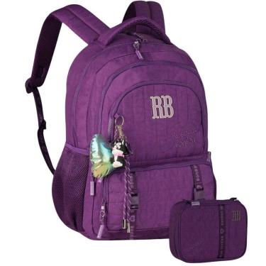 Imagem de Kit Mochila Costas Rebecca Bonbon Meninas E Estojo Box Lilás