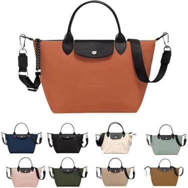 Imagem de Bolsa de mão feminina, bolsa transversal de nylon impermeável com alça longa, bolsa de ombro multifuncional bolsa de ombro durável (abóbora, pequena)