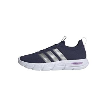 Imagem de adidas Cloudfoam Flex-Slounge Tênis feminino, Azul escuro/prata fosco/lilás, 39