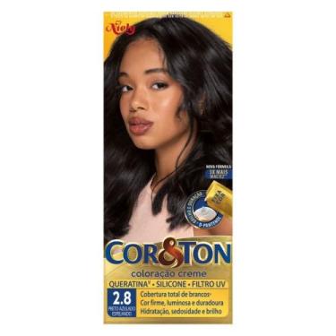 Imagem de Tintura Cor e Ton Kit 125G 2.8 Preto Azulado - Cor & Ton