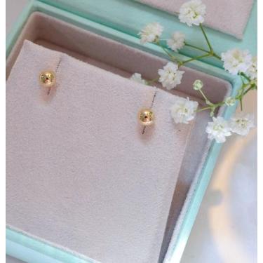 Imagem de Brinco Infantil Bebê Ouro 18k Bolinha 5mm com tarraxa Baby Fechada - A