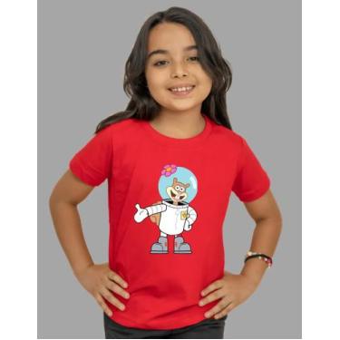 Imagem de Camiseta Infantil Sandy Bochechas Camisa Bob Esponja, Vermelho, 06