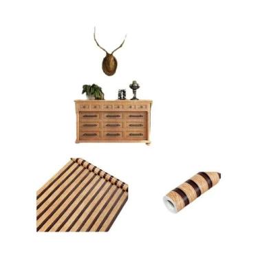 Imagem de Papel De Parede PVC Autoadesivo Com Listras De Madeira 45CM, Adesivo I