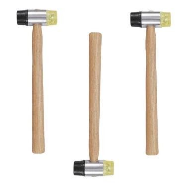 Imagem de Martelo Intercambiavel Kit 3 Uni Reparo Construçao Ladrilho Taco Cabo Madeira Montagem Manutençao Moveis Artesanato