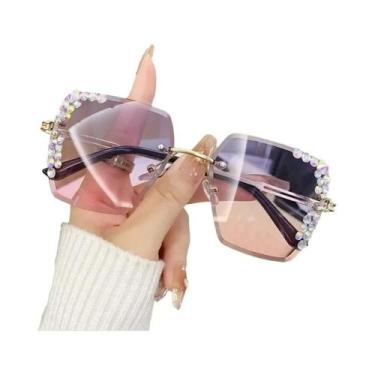Imagem de Óculos De Sol Femininos Modernos Sem Armação Com Lentes Gradientes, De