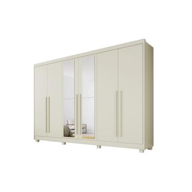 Imagem de Guarda-Roupa Casal Mademarques Coliseu 6 Portas de Bater Espelho 4 Gavetas
