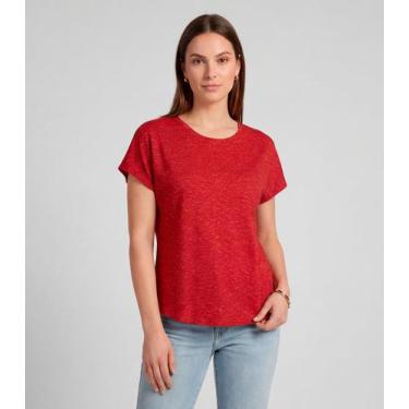 Imagem de Blusa Feminina Básica Manga Curta Infinita Cor Vermelho, P, Vermelho