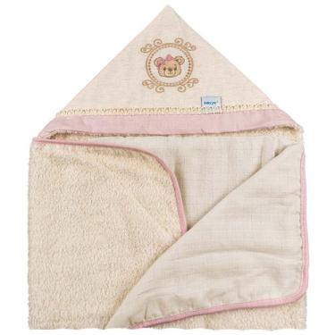 Imagem de Toalha de Felpa para Bebê 67 cm x 90 cm Baby Joy, Ursa Rosa