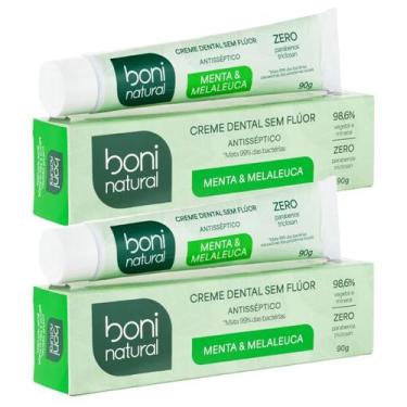 Imagem de Kit 2 Creme Dental Boni Natural Menta e Melaleuca 90g