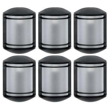 Imagem de Kit 6 Arandelas Externas Elegance Pretas Bivolt Luminárias de Parede Jardim Hall de Ent...
