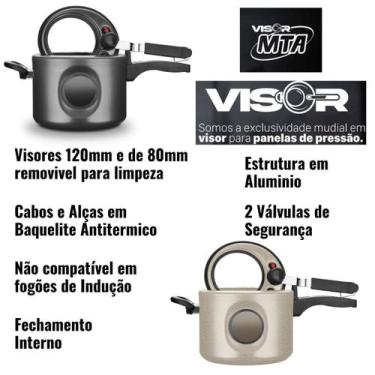 Imagem de Panela de Pressão MTA 4,5 Litros Visor Duplo Antiaderente Fechamento I