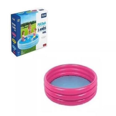 Imagem de Piscina Inflável 3 Anéis 400 Litros 157x25cm Rosa- Wellmix