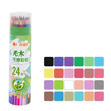 Imagem de 24 lápis de cor à base de óleo, pincéis de desenho e pintura