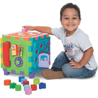 Imagem de Brinquedo Educativo Cubo Didatico Grande 2 Em 1 Merco Toys