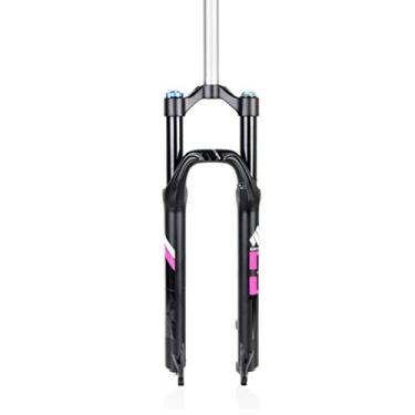 Imagem de HIOD Garfos de bicicleta garfos de ar bomba de choque suspensão garfo bicicleta montanha garfo controle ombro MTB, preto-rosa, 66 cm