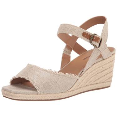 Imagem de Lucky Brand Sandália feminina Mindra Espadrille Wedge, Natural/Plat, 12 Wide