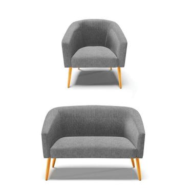 Imagem de Kit 01 Namoradeira 02 Lugares E 01 Poltrona A26 Grafite