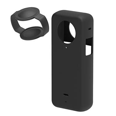 Imagem de MOOKEENONE Silicone Rubber Sleeve Case with Lens Cover for Insta360 ONE X3, Screen Protector Sports Action Camera Accessory