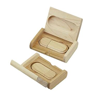 Imagem de Caixa de madeira de 16 GB, pen drive USB, pen drives de memória, pen drive USB 2.0, pen drive, armazenamento de data, pendrive, pendrive, armazenamento externo (branco)