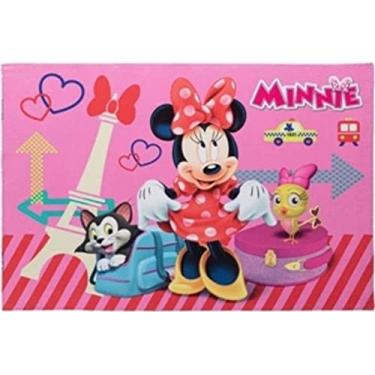 Imagem de Tapete Joy Disney Minnie Paris 070 x 100 cm Rosa/Colorido, Jolitex