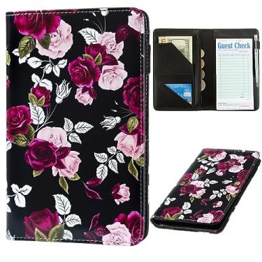 Imagem de Livro de servidor para garçonete com bolso com zíper, avental de garçonete, livros de cheque para servidores de garçonete, bloco de notas para restaurantes (rosa)