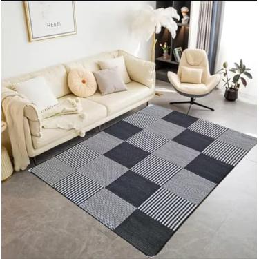 Imagem de Tapete Sala Antiderrapante Sisal 1,50 X 2,00 PRETO/CINZA S-618