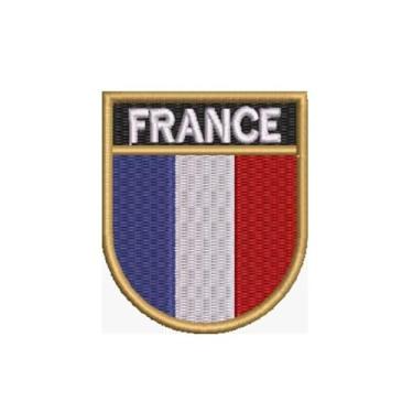 Imagem de BP0031E-011 Bandeira França Patch Bordado 5,7×6,8cm (D) Matriz Para Bordar)