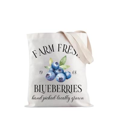 Imagem de JXGZSO Blueberries Merch Farm Fresh Blueberries Tote Bag Fruit Seller Gift Blueberries Lovers Gift Fruit Lovers Gift, Bolsa Fresh Blueberries, One Size
