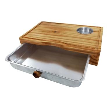 Imagem de Tábua Inteligente De Carne Para Churrasco Madeira C/Gaveta